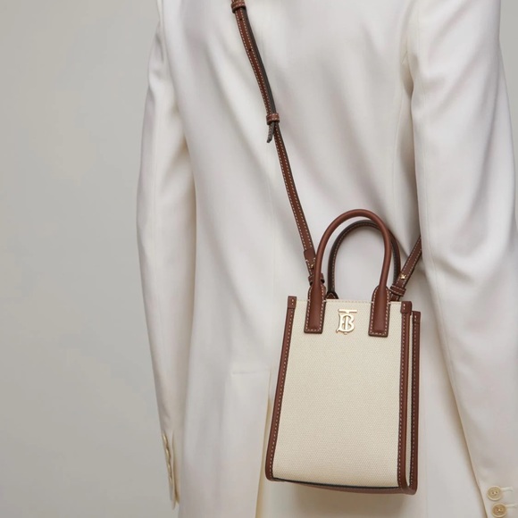 Burberry TB leather canvas phone tote - Picture 2 of 11